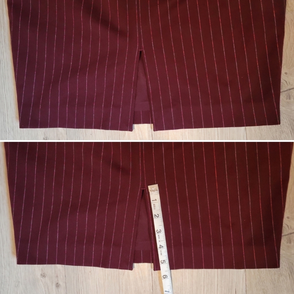 Express Burgundy Pinstripe Skirt, Women's Size 8 - Picture 8 of 11